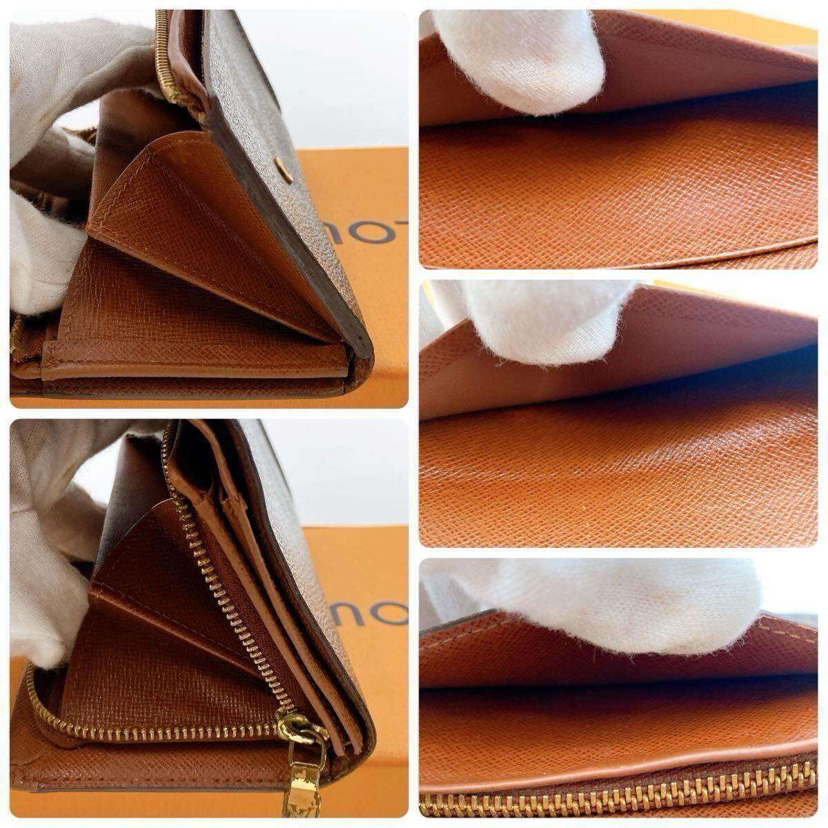 [ прекрасный товар ]LOUIS VUITTON Louis Vuitton монограмма porutomonebietorezo-ruL знак застежка-молния двойной бумажник унисекс 185