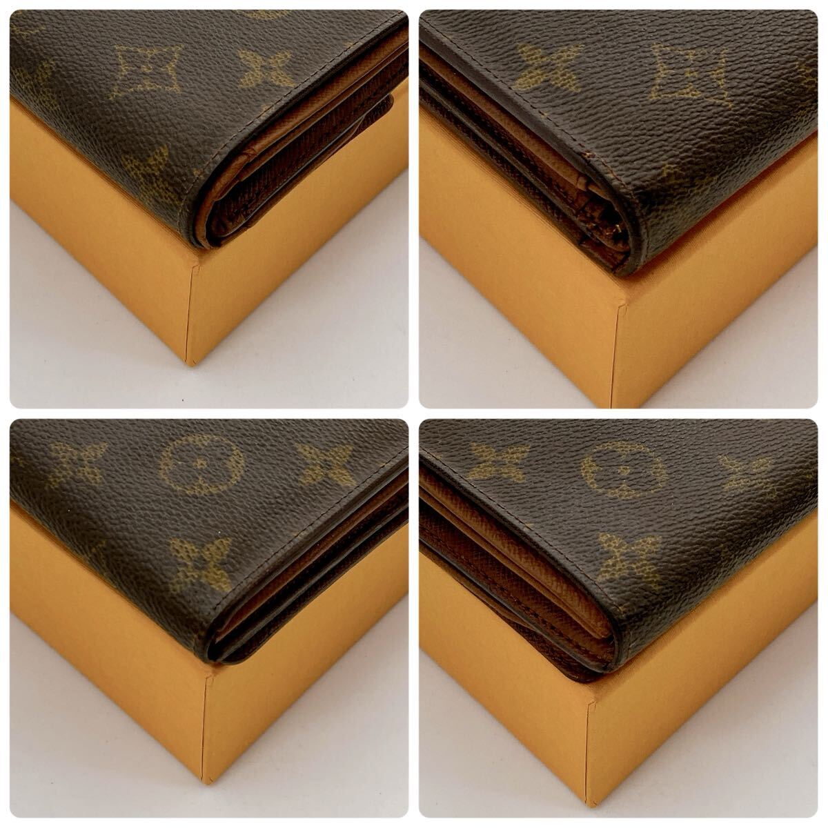 [ прекрасный товар ]LOUIS VUITTON Louis Vuitton монограмма porutomonebietorezo-ruL знак застежка-молния двойной бумажник унисекс 185