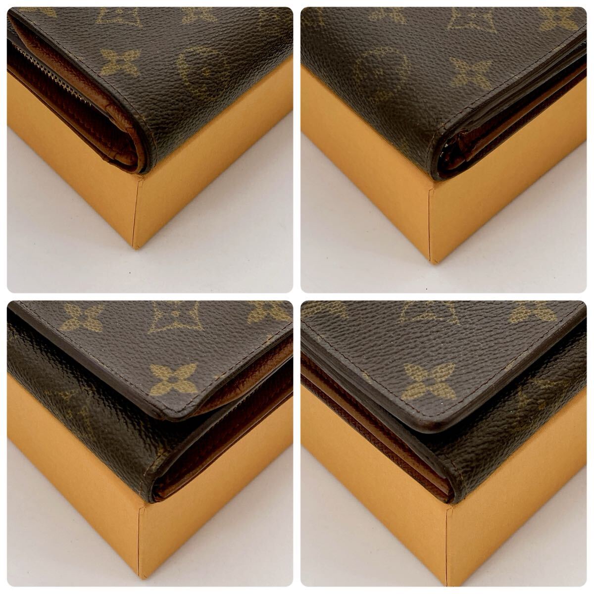 [ прекрасный товар ]LOUIS VUITTON Louis Vuitton монограмма porutomonebietorezo-ruL знак застежка-молния двойной бумажник унисекс 185