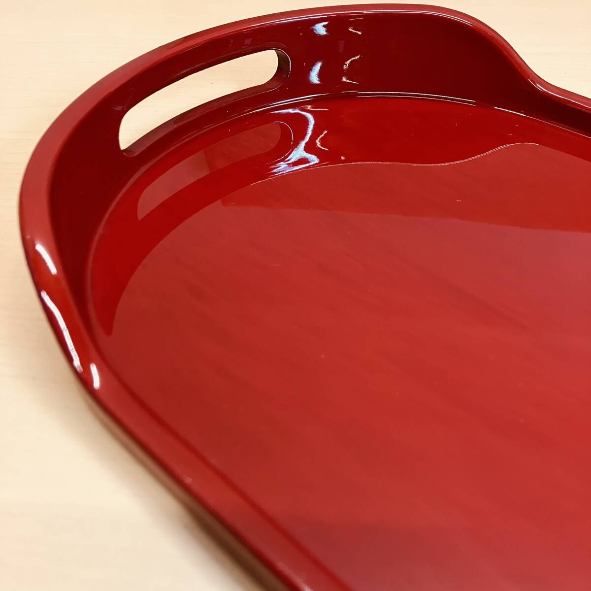 誠峰工房 うるし塗 45cm 天然木 コーヒートレー・盆_画像2