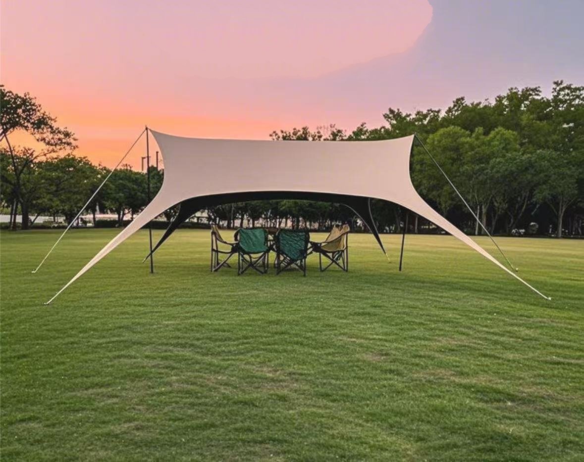 アウトドア天幕怠け者テント黒ゴム八角天幕防雨日よけロープフリー日除けキャンプ_画像1
