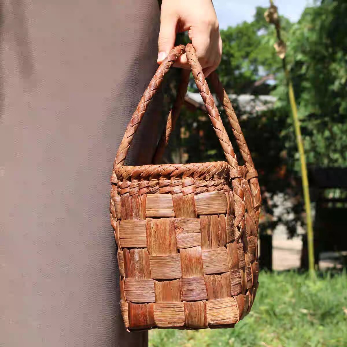 強力推薦★珍品 職人手作り良品 山葡萄かごバッグ 手編み山葡萄籠バッグ バスケット籐かご_画像4