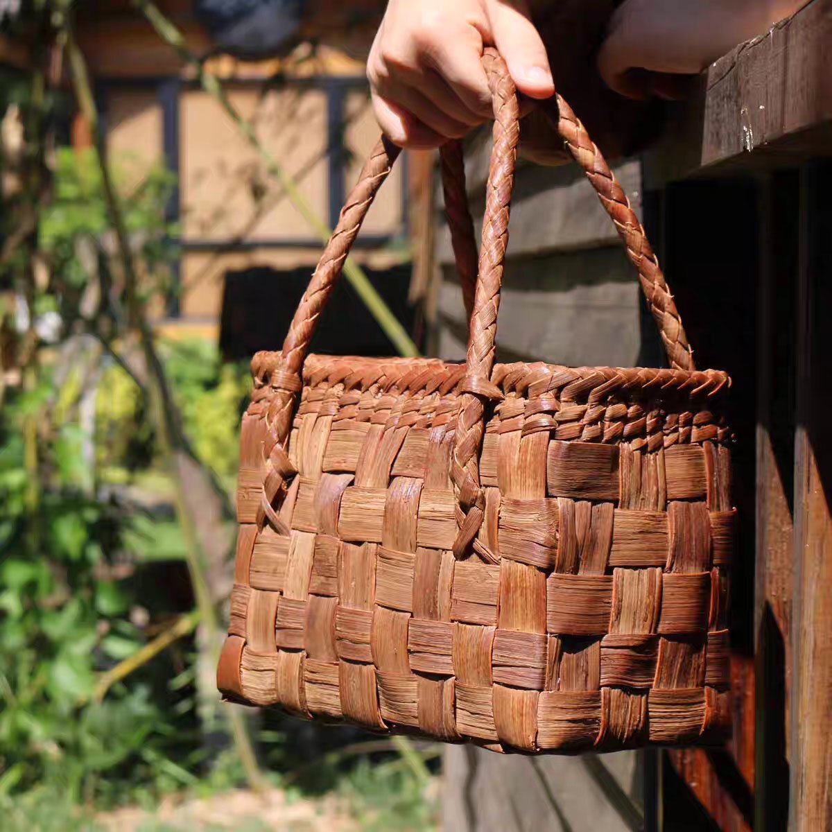 強力推薦★珍品 職人手作り良品 山葡萄かごバッグ 手編み山葡萄籠バッグ バスケット籐かご_画像1