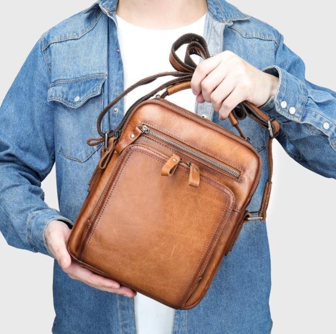 推薦★本革 レザー ショルダーバッグ 斜め掛けバッグ メッセンジャーバッグ 通勤 斜め掛けバッグ 牛革 肩掛け鞄_画像2