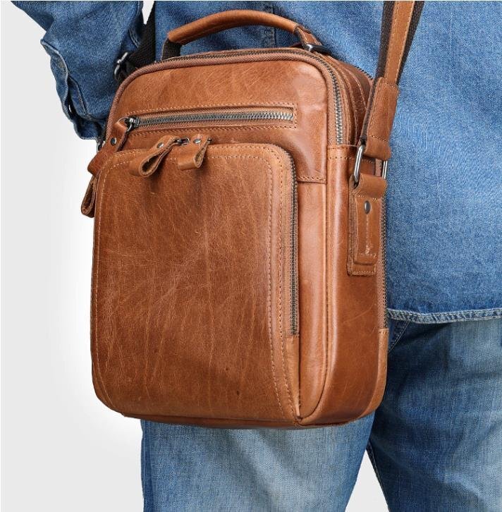 推薦★本革 レザー ショルダーバッグ 斜め掛けバッグ メッセンジャーバッグ 通勤 斜め掛けバッグ 牛革 肩掛け鞄_画像3