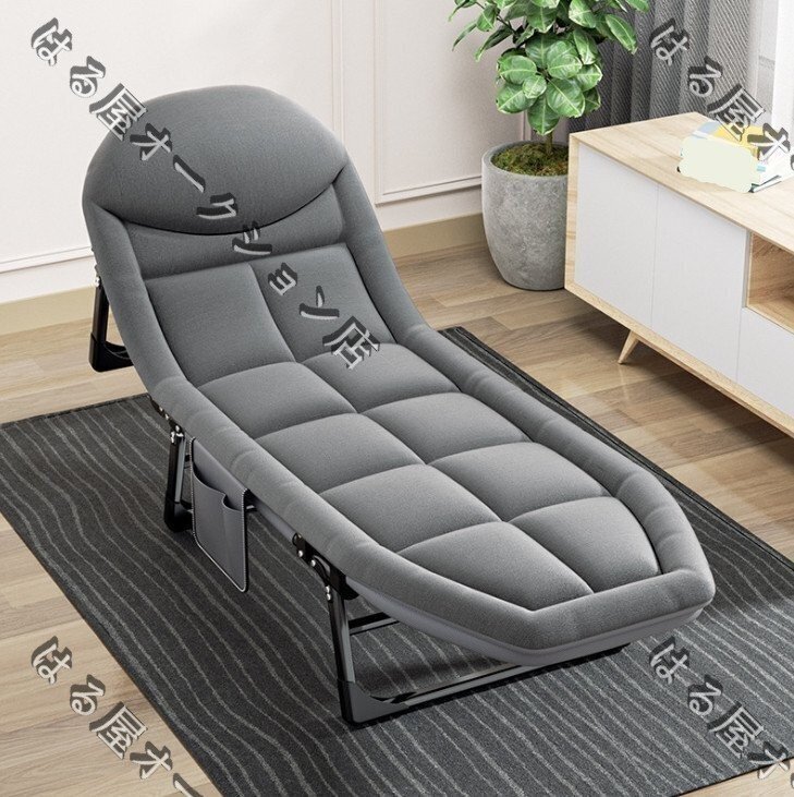 超便利！折りたたみ式シングルベッド。オフィスでの昼休み、看護時の休息にも最適な多機能リクライニングチェア_画像1