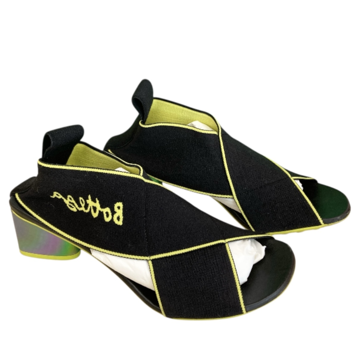 BOTTEGAVENETA Bottega Veneta Flex сандалии 36 23cm женский черный / зеленый б/у 