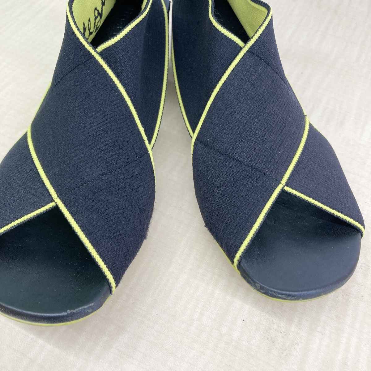 BOTTEGAVENETA Bottega Veneta Flex сандалии 36 23cm женский черный / зеленый б/у 