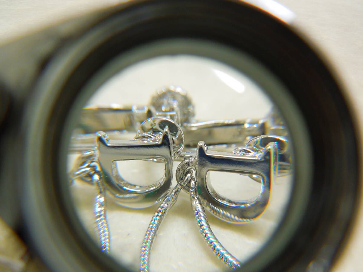 #44425 ◇美品◇ クリスチャン ディオール Christian Dior イヤリング Dロゴ 猫 キャット ネコ シルバーカラー アクセサリー_画像3