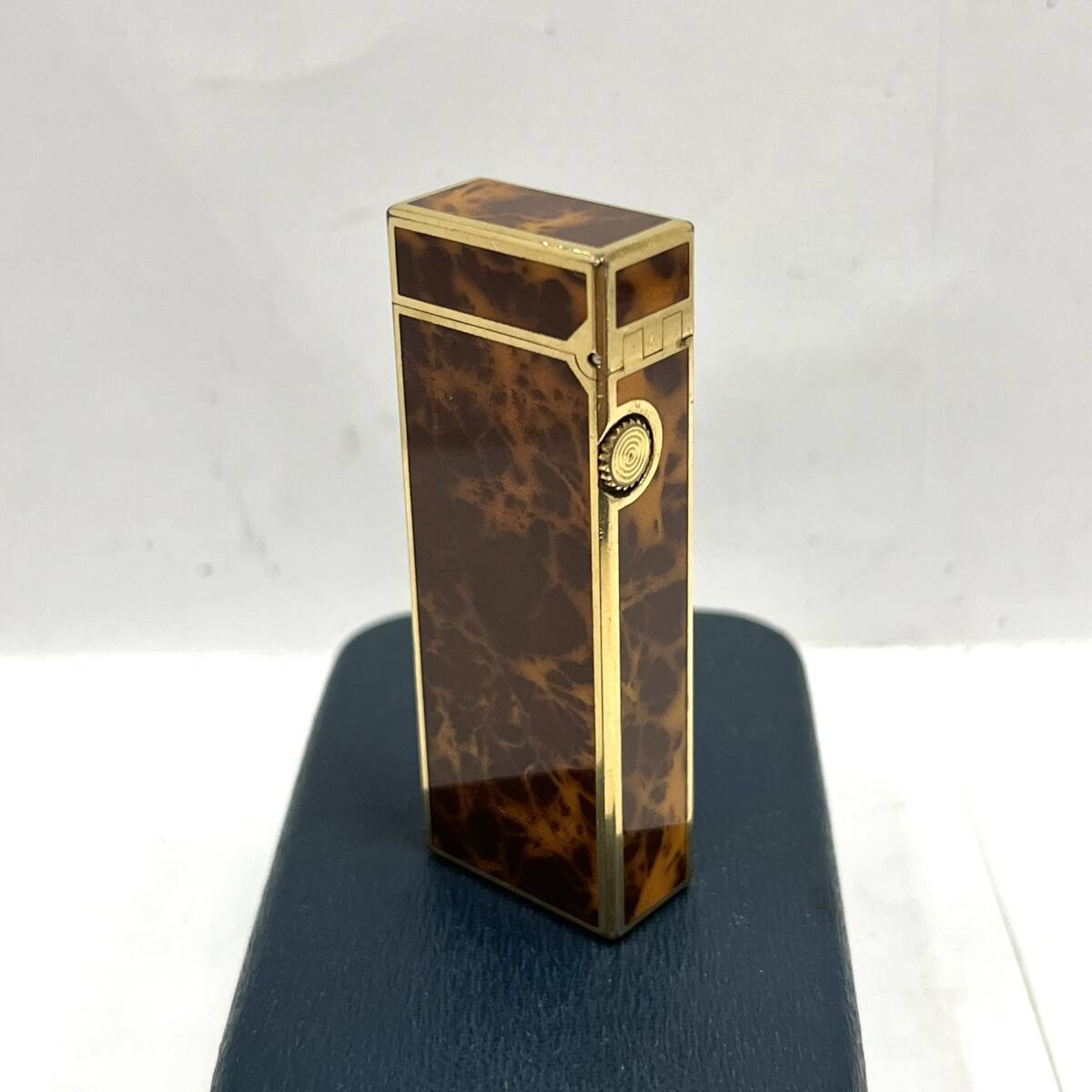 Dunhill ダンヒル 人気 ローラー式 ガスライター US.RE24163 マーブル ブラウン ケース付き 喫煙グッズ 喫煙具 火花確認_画像4