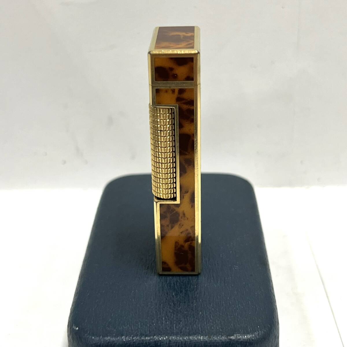 Dunhill ダンヒル 人気 ローラー式 ガスライター US.RE24163 マーブル ブラウン ケース付き 喫煙グッズ 喫煙具 火花確認_画像3