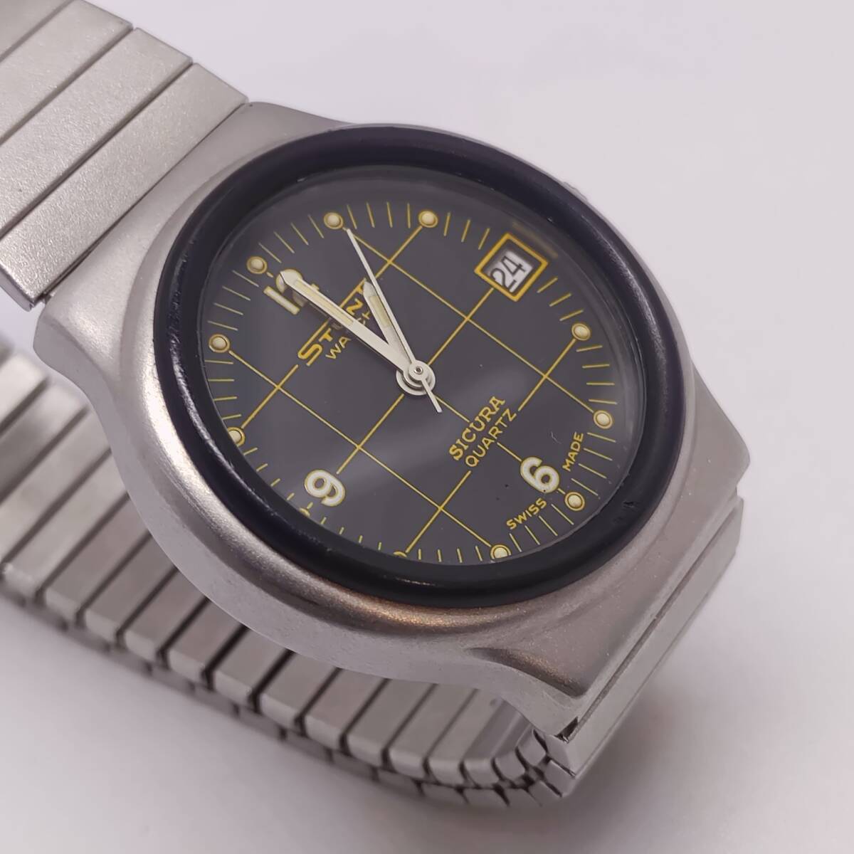 【稼働品】SICURA STUNT WATCH シクラ スタントウォッチ クォーツ DESIGNED BY BREITLING刻印_画像3