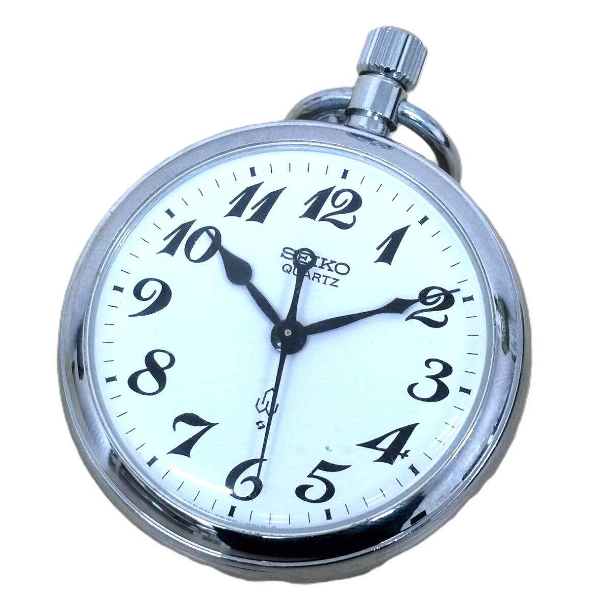 【8101】懐中時計 メンズ セイコー SEIKOクォーツ 7550-0010 白文字盤 ビンテージ アナログ ブランド アンティーク_画像1