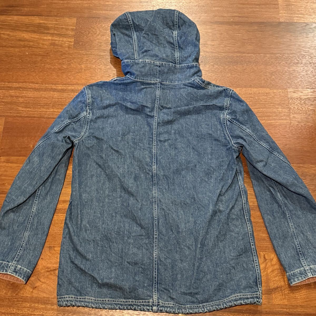 STUDIO D'ARTISAN ステュディオダルチザン US NAVY デニムパーカー サイズ表記44 D4403 中古品 日本製 ユーズド加工　カバーオール デニム_画像2