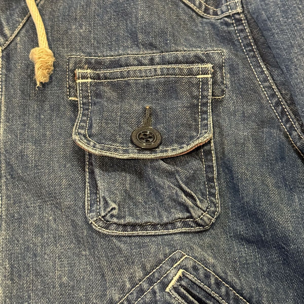 STUDIO D'ARTISAN ステュディオダルチザン US NAVY デニムパーカー サイズ表記44 D4403 中古品 日本製 ユーズド加工　カバーオール デニム_画像6