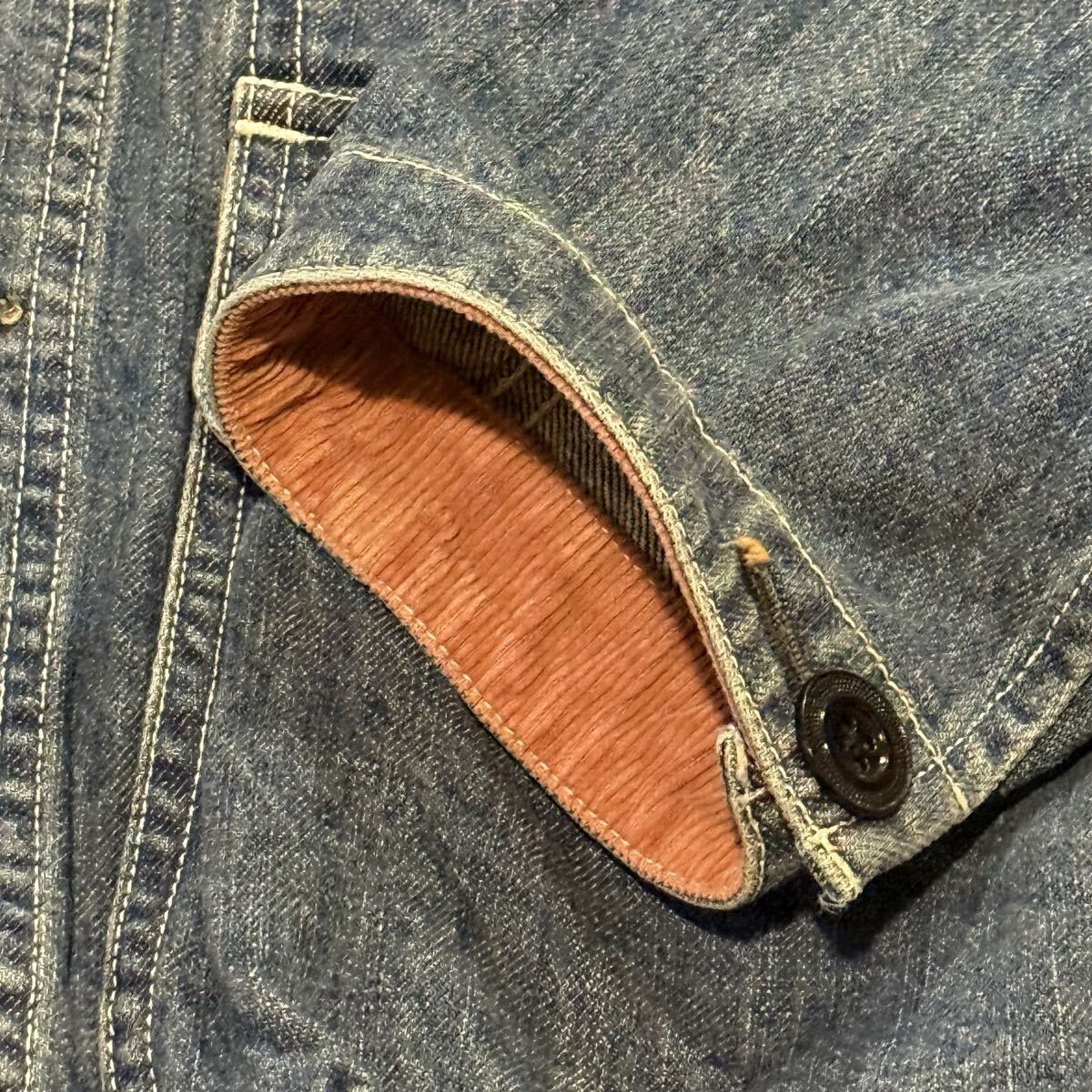 STUDIO D'ARTISAN ステュディオダルチザン US NAVY デニムパーカー サイズ表記44 D4403 中古品 日本製 ユーズド加工　カバーオール デニム_画像7