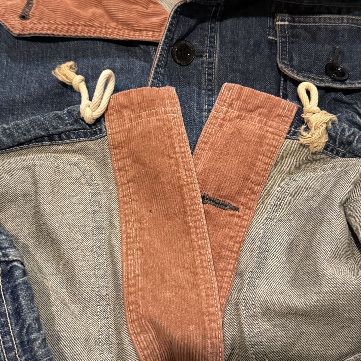 STUDIO D'ARTISAN ステュディオダルチザン US NAVY デニムパーカー サイズ表記44 D4403 中古品 日本製 ユーズド加工　カバーオール デニム_画像9