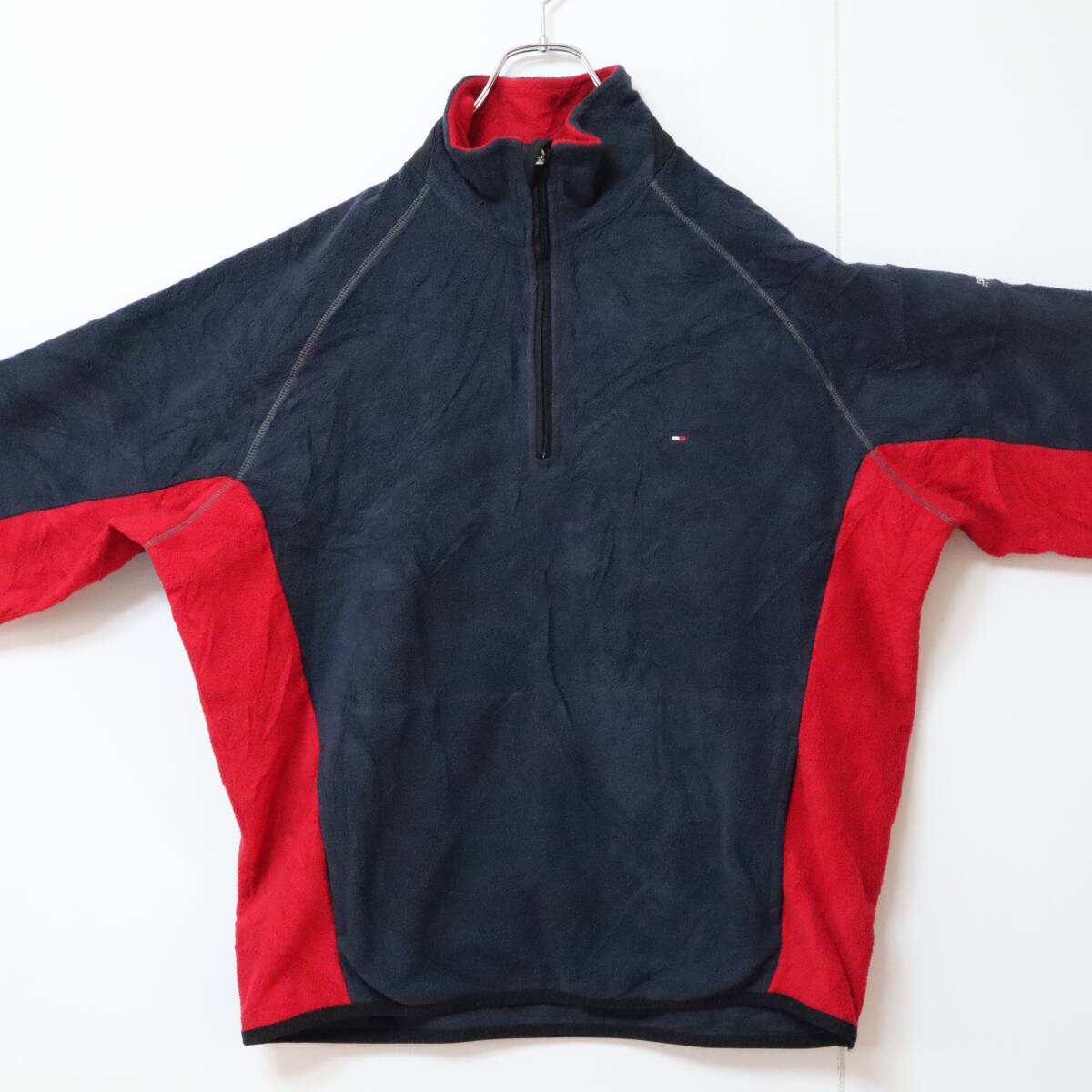 【00s】トミーヒルフィガー フリース 刺繍ロゴ ハーフジップ プルオーバー_画像5