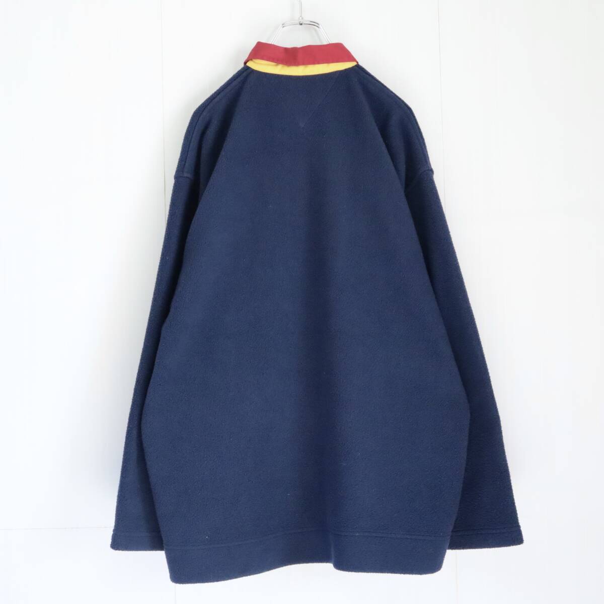 【90s】トミーヒルフィガー フリース 刺繍ロゴ プルオーバー ビンテージ_画像3