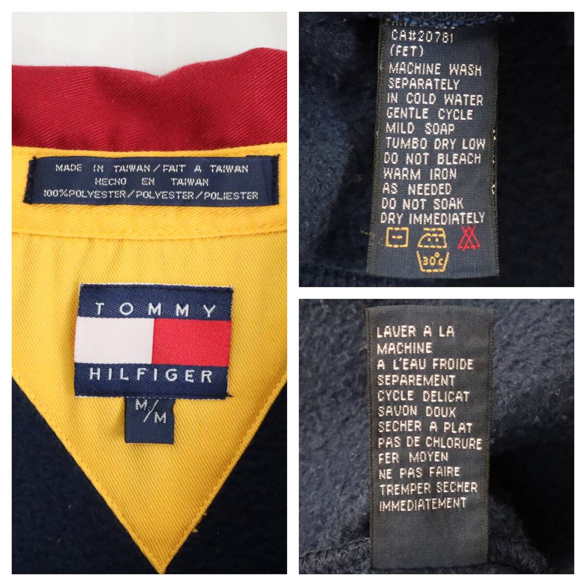 【90s】トミーヒルフィガー フリース 刺繍ロゴ プルオーバー ビンテージ_画像8
