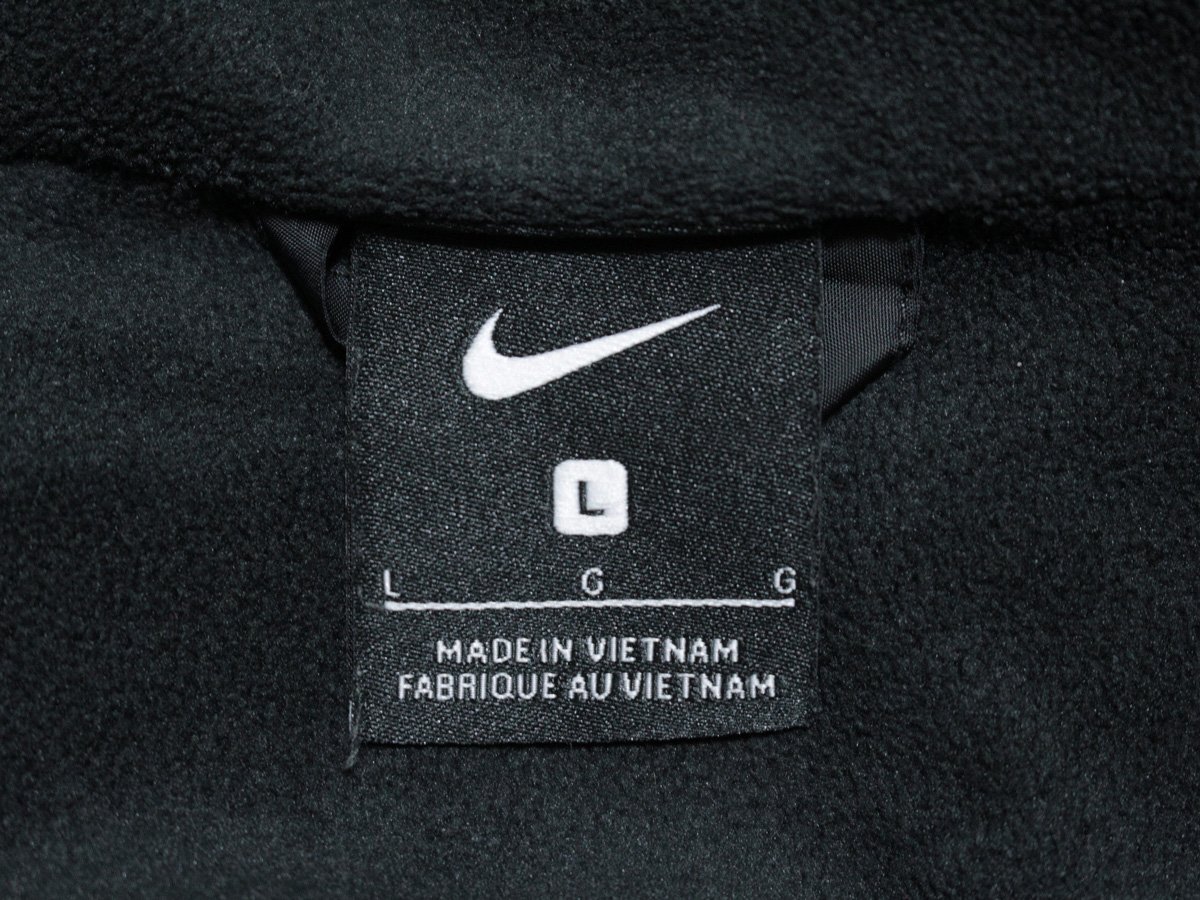 NIKE ナイキ ロゴ 裏フリース フード付 ジップ ジャケット 黒 L_画像3