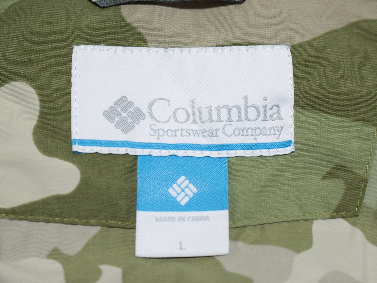 Columbia Colombia Logo камуфляж нейлон 100% Zip f-ti Parker жакет L