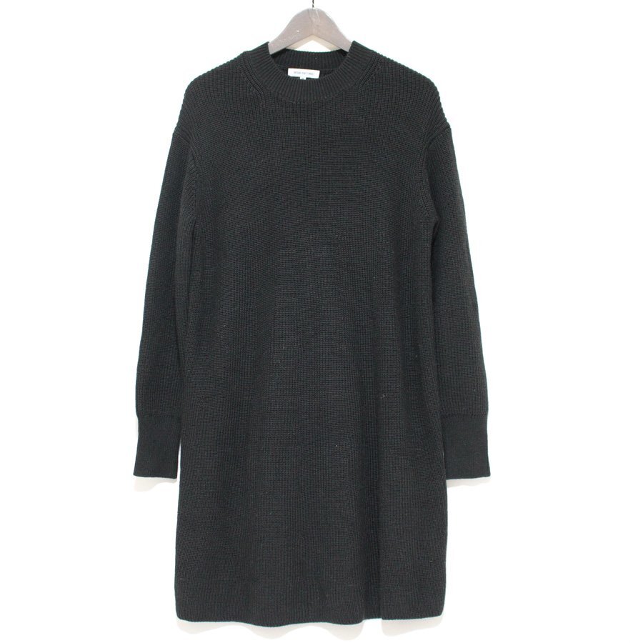 NATURAL BEAUTY BASIC ナチュラルビューティーベーシック 背中切替 編み柄 ワイド幅 チュニックニット 黒_画像1