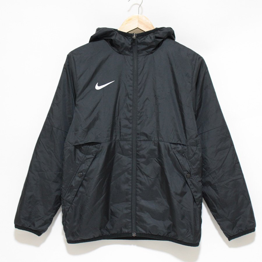 NIKE ナイキ ロゴ 裏フリース フード付 ジップ ジャケット 黒 L_画像1