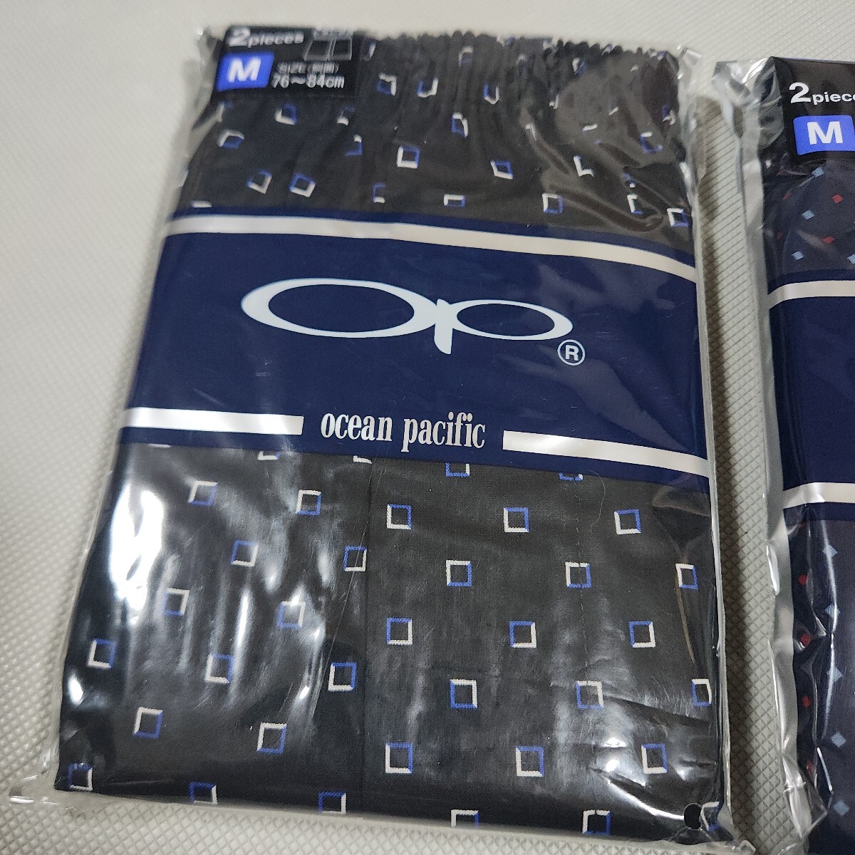 ①OPトランクス　４枚セット　Mサイズ　未使用　前開きトランクス　綿100％　スポーツブランド下着　オーシャンパシフィック　_画像2
