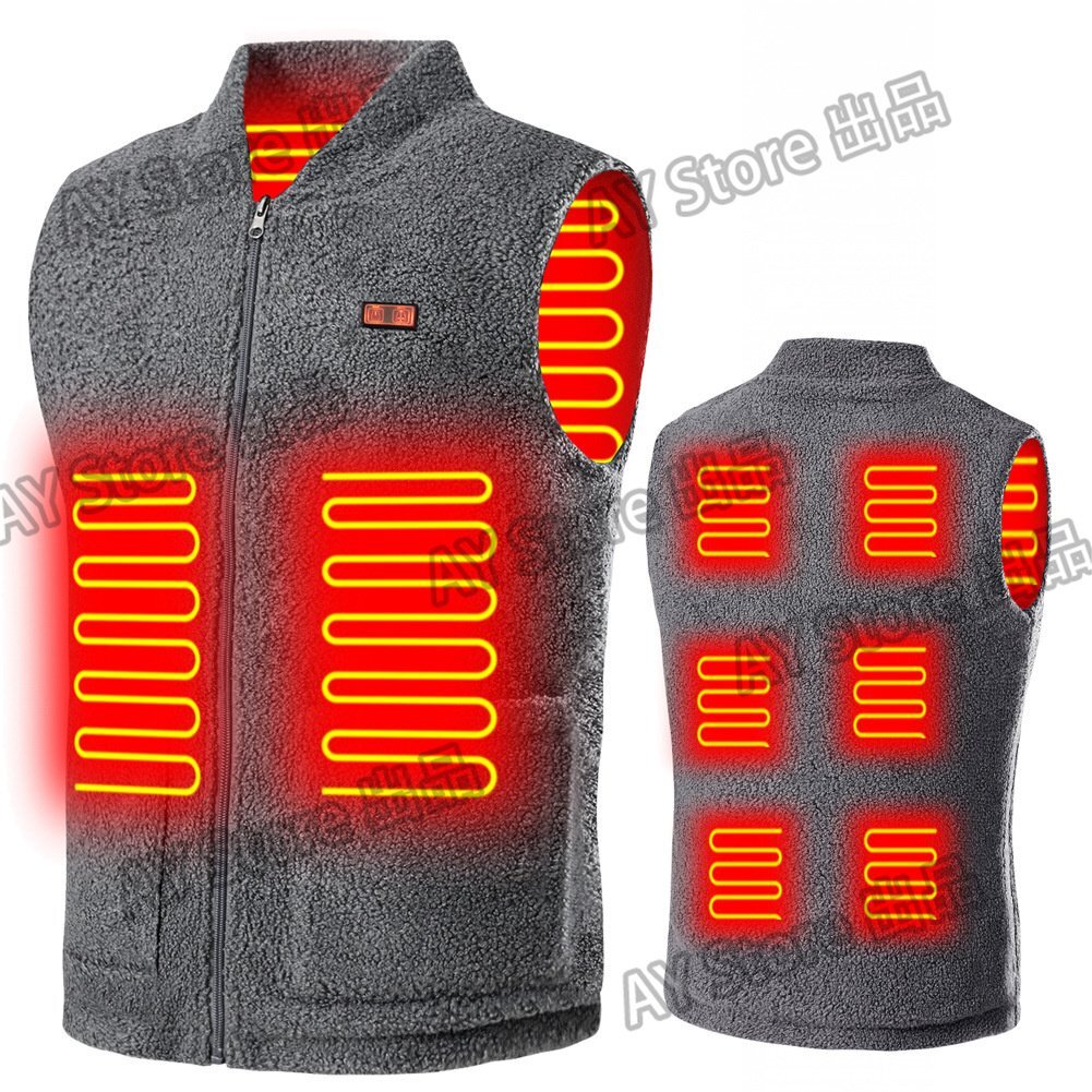 新品電熱ベスト ボアフリースヒーターベスト裹起毛8箇所発熱前後独立温度設定3段階温度調整丸洗い可能厳寒対応日本製炭素繊維材 bhw0358.1_画像1