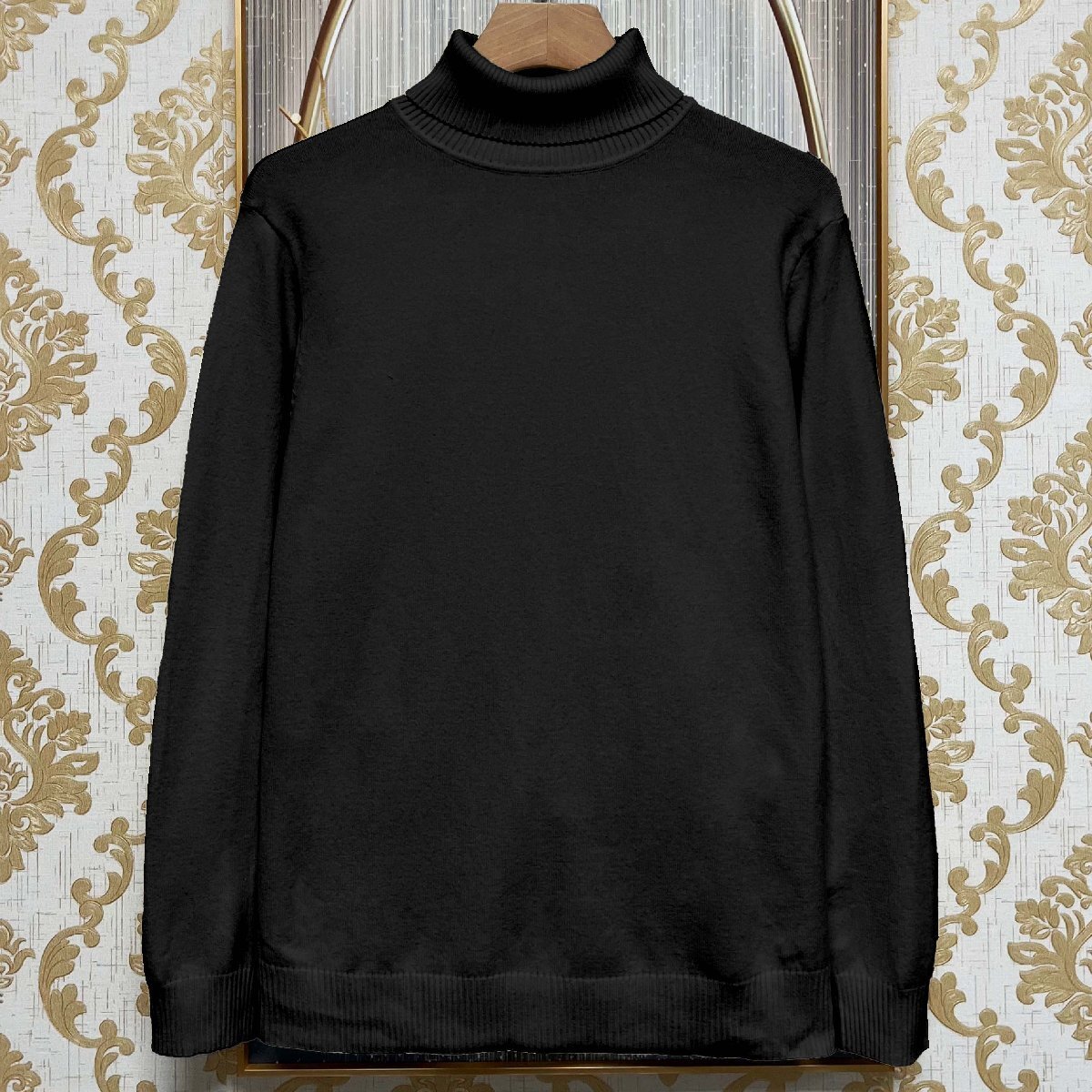 高級EU製&定価4万◆UABONI*Paris*セーター*ユアボニ*パリ発◆高級ウール混 タートルネック ニット トップス トレーナー カジュアル 2XL/52_画像1