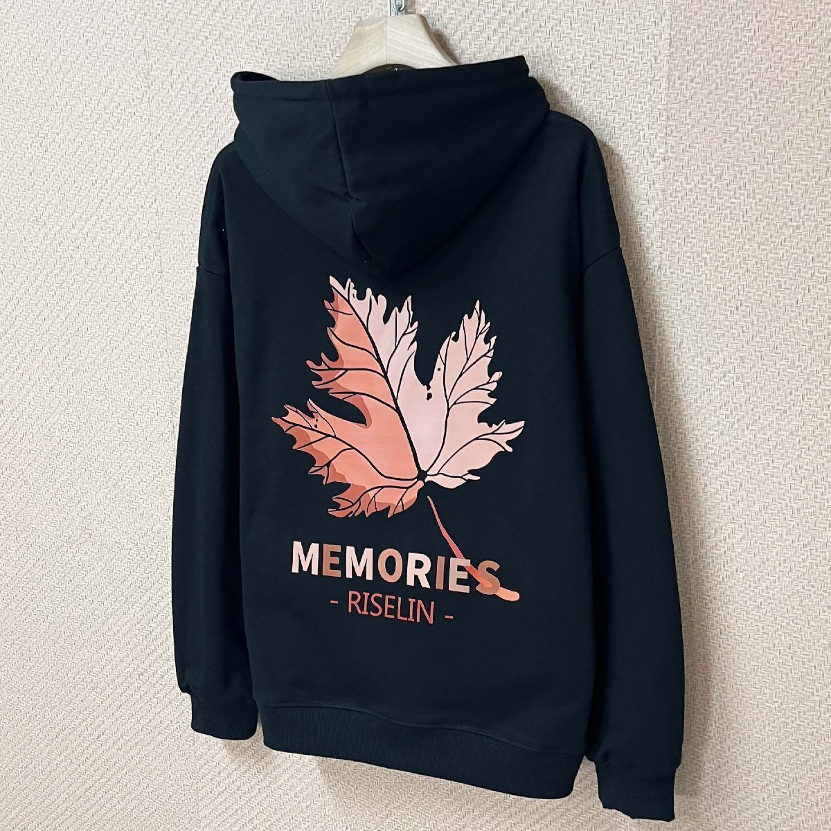 上級ヨーロッパ製※定価4万◆ブルガリア発※RISELIN パーカー 綿100％ ソフト 保温 紅葉柄 上品 スウェット トップス カジュアル XL/50_画像8