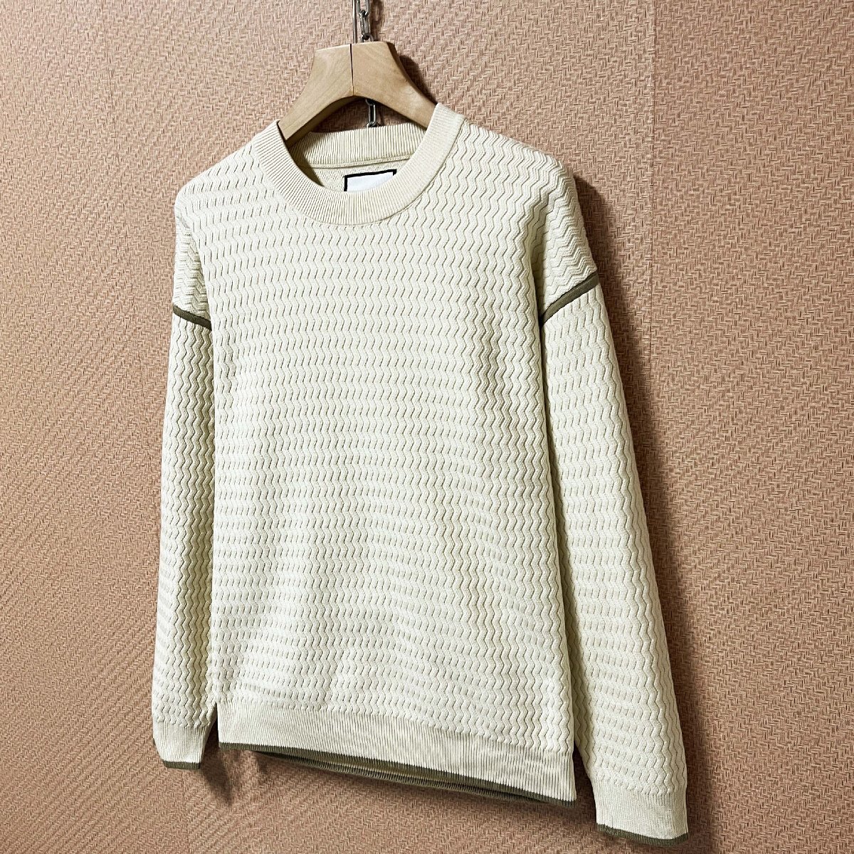 上質 ヨーロッパ製※定価4万◆ブルガリア発※RISELIN セーター ウール混 快適 暖か 波柄 トップス ニット トレーナー カジュアル 2XL/52_画像8