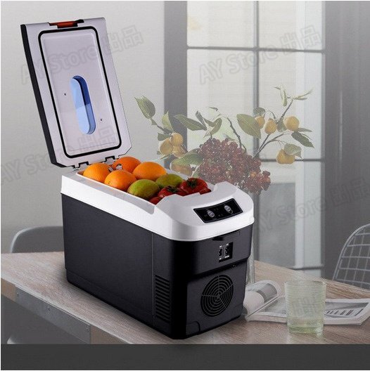 10L автомобильный рефрижератор портативный холодильник -10*C~+65*C регулировка держать ... маленький размер рефрижератор cooler-box для бытового использования автомобильный DC12V/24V Brown bhw0115.1