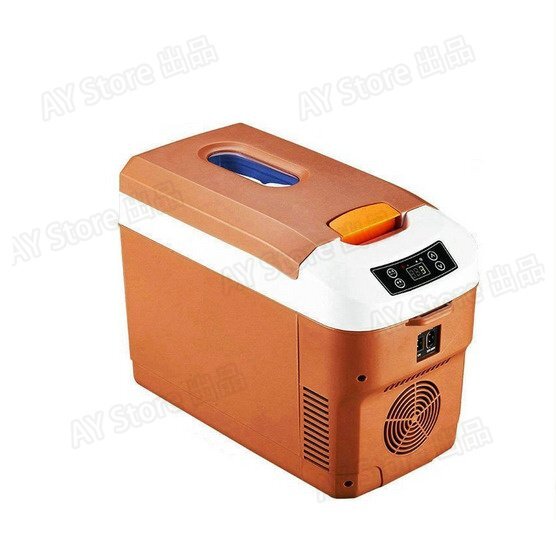 10L автомобильный рефрижератор портативный холодильник -10*C~+65*C регулировка держать ... маленький размер рефрижератор cooler-box для бытового использования автомобильный DC12V/24V Brown bhw0115.1