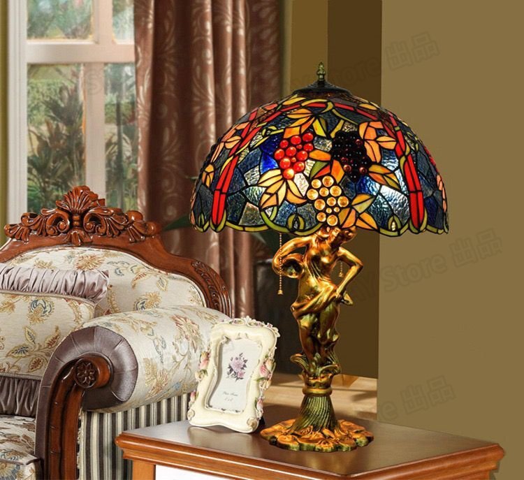 прекрасный товар *[ stain do лампа витражное стекло античный цветочный принт ] ретро атмосфера . модный * Vintage Tiffany освещение bhw0002