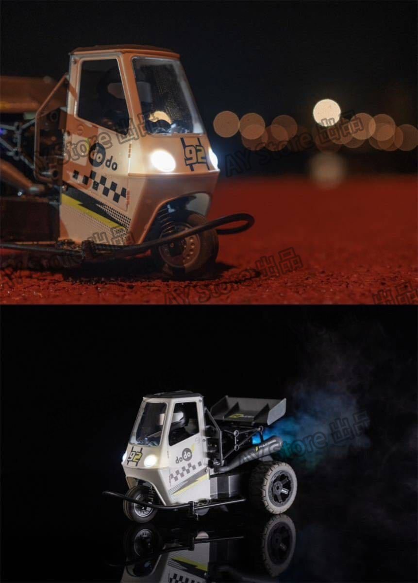 新商品 1/16 RC 三輪バイク オートバイ LED スタントDodo 2WD RTR ミニモト ラジコンバイクレーシング ミストスプレー倒れない S810bhw0292_画像10