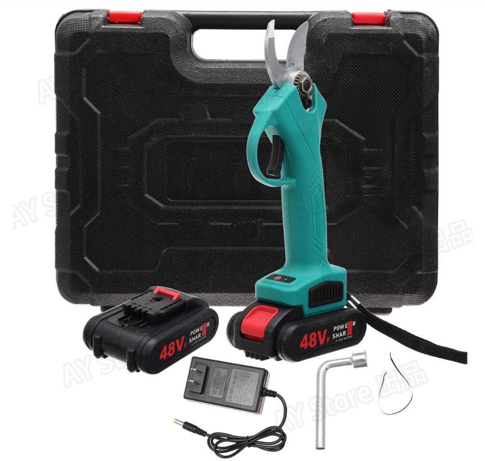 新型電動ハサミ 充電式 庭木/枝切り/果樹用/電線/ケーブルなど 剪定鋏 電池2個 bhw0128_画像8