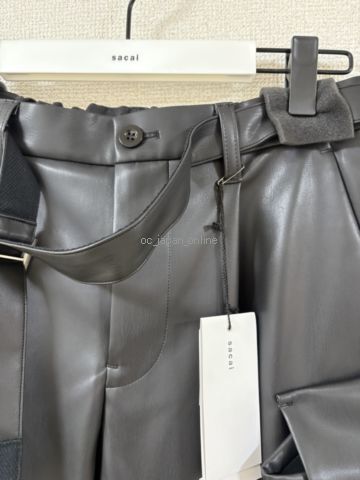 ■激レア!!■小田切ヒロ 愛用!!■SACAI 新型フェイクレザーパンツ 25AW■size1■黒■サカイ Faux Leather Pants■新品タグ付■25-03750M_画像7