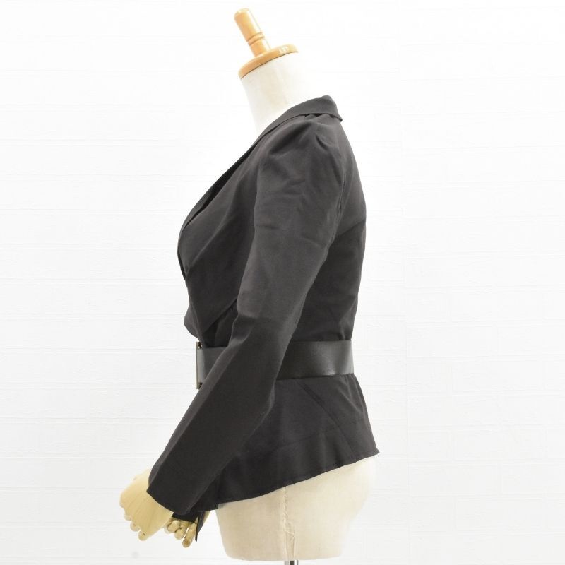 未使用品 ダナキャラン ベルト付ジャージストレッチジャケット ブラウン系 サイズ2 DANNNA KARAN NEW YORK_画像5