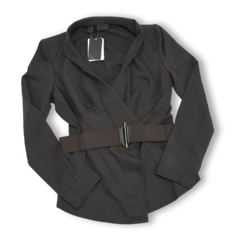 未使用品 ダナキャラン ベルト付ジャージストレッチジャケット ブラウン系 サイズ2 DANNNA KARAN NEW YORK_画像7