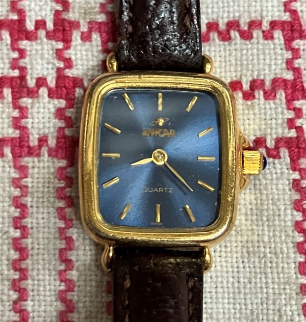 [O100]ENICARenika наручные часы кварцевый Швейцария производства оттенок золота жизнь водонепроницаемый кожа ремень женский текущее состояние товар 