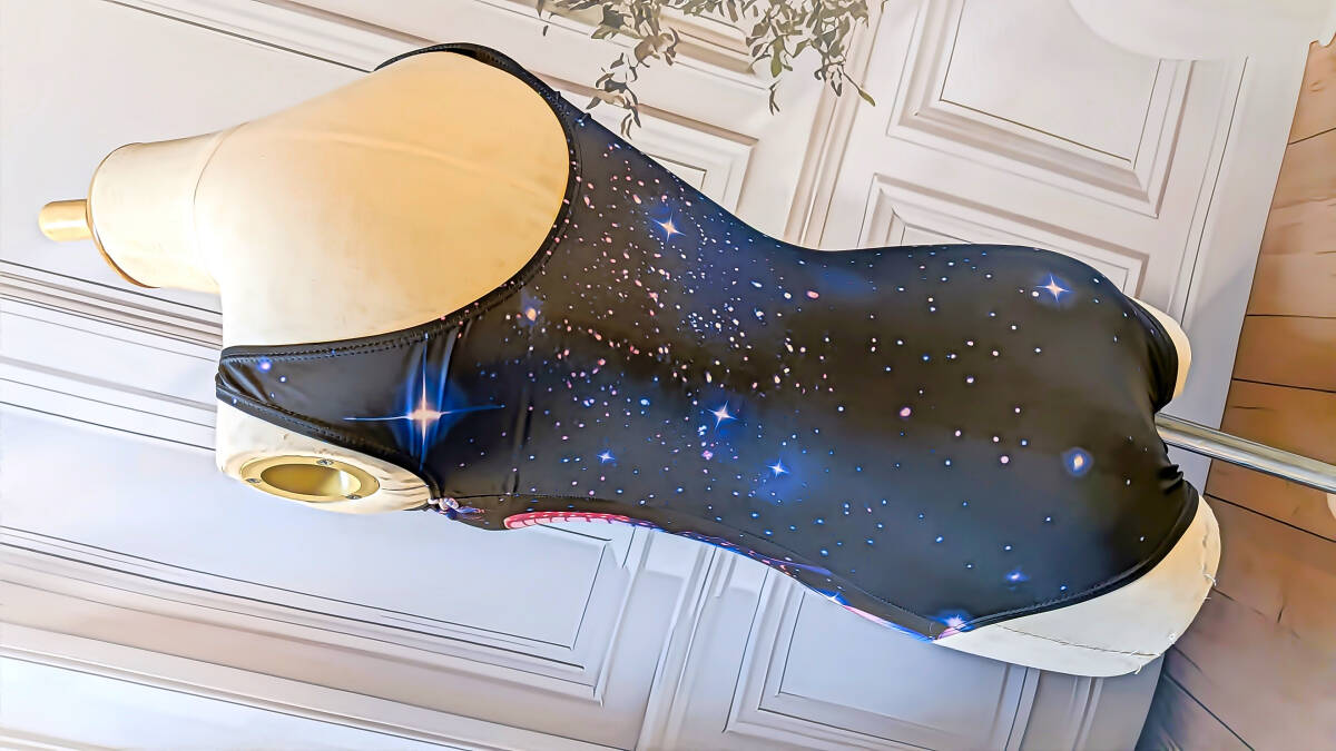 匿名配送♪未使用品♪160cm♪夢の星空と蝶のプリントが幻想的♪女児用ワンピース水着☆彡_画像3