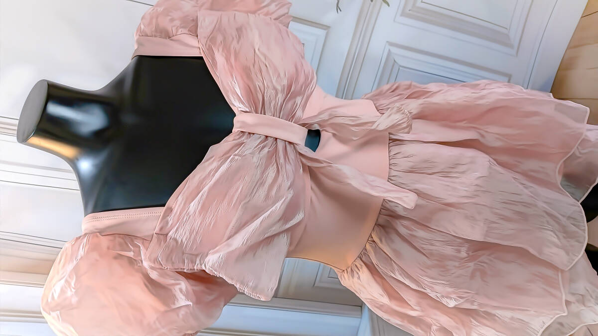 匿名配送♪未使用品♪Lサイズ♪エレガントなメッシュ素材♪ビーチパーティに最適なピンクワンピース水着☆彡_画像7