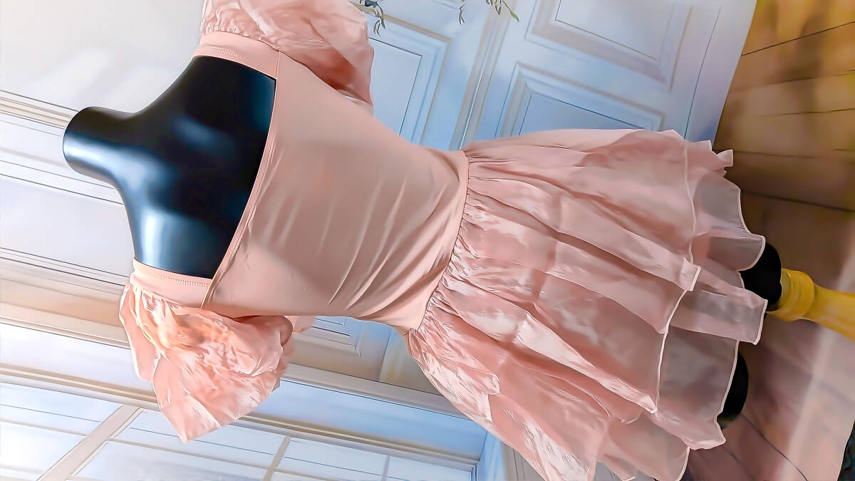 匿名配送♪未使用品♪Lサイズ♪エレガントなメッシュ素材♪ビーチパーティに最適なピンクワンピース水着☆彡_画像4