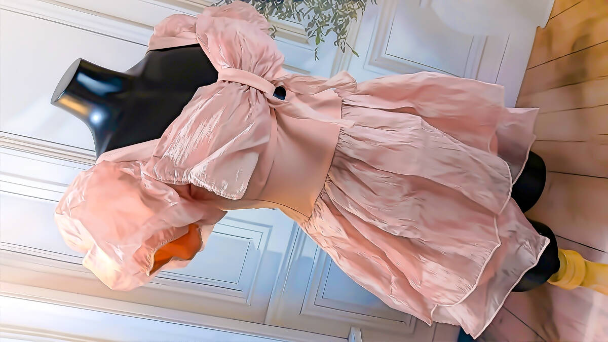 匿名配送♪未使用品♪Lサイズ♪エレガントなメッシュ素材♪ビーチパーティに最適なピンクワンピース水着☆彡_画像6