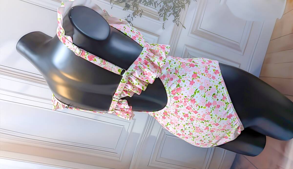 匿名配送♪未使用品♪160cm♪10代女児向き♪フラワープリントとフリルが可愛い♪ワンピース水着☆彡_画像5