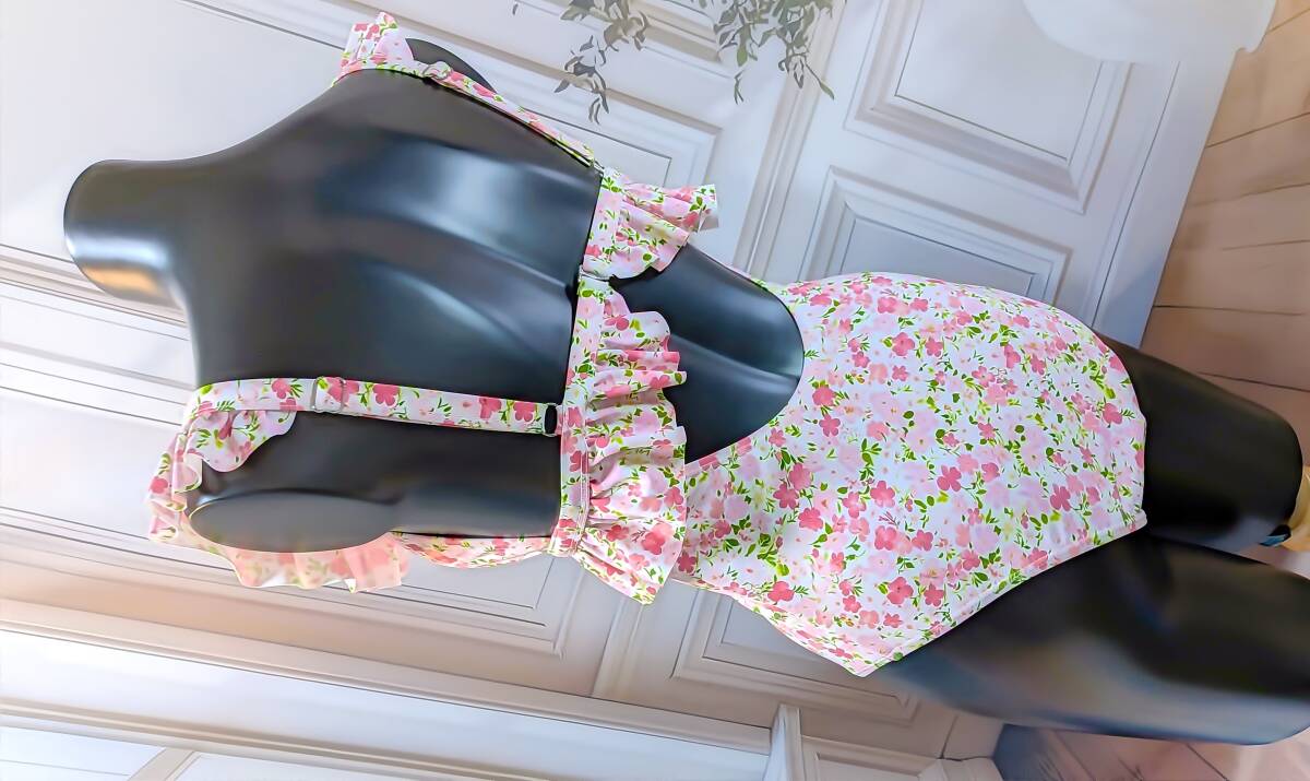 匿名配送♪未使用品♪160cm♪10代女児向き♪フラワープリントとフリルが可愛い♪ワンピース水着☆彡_画像3