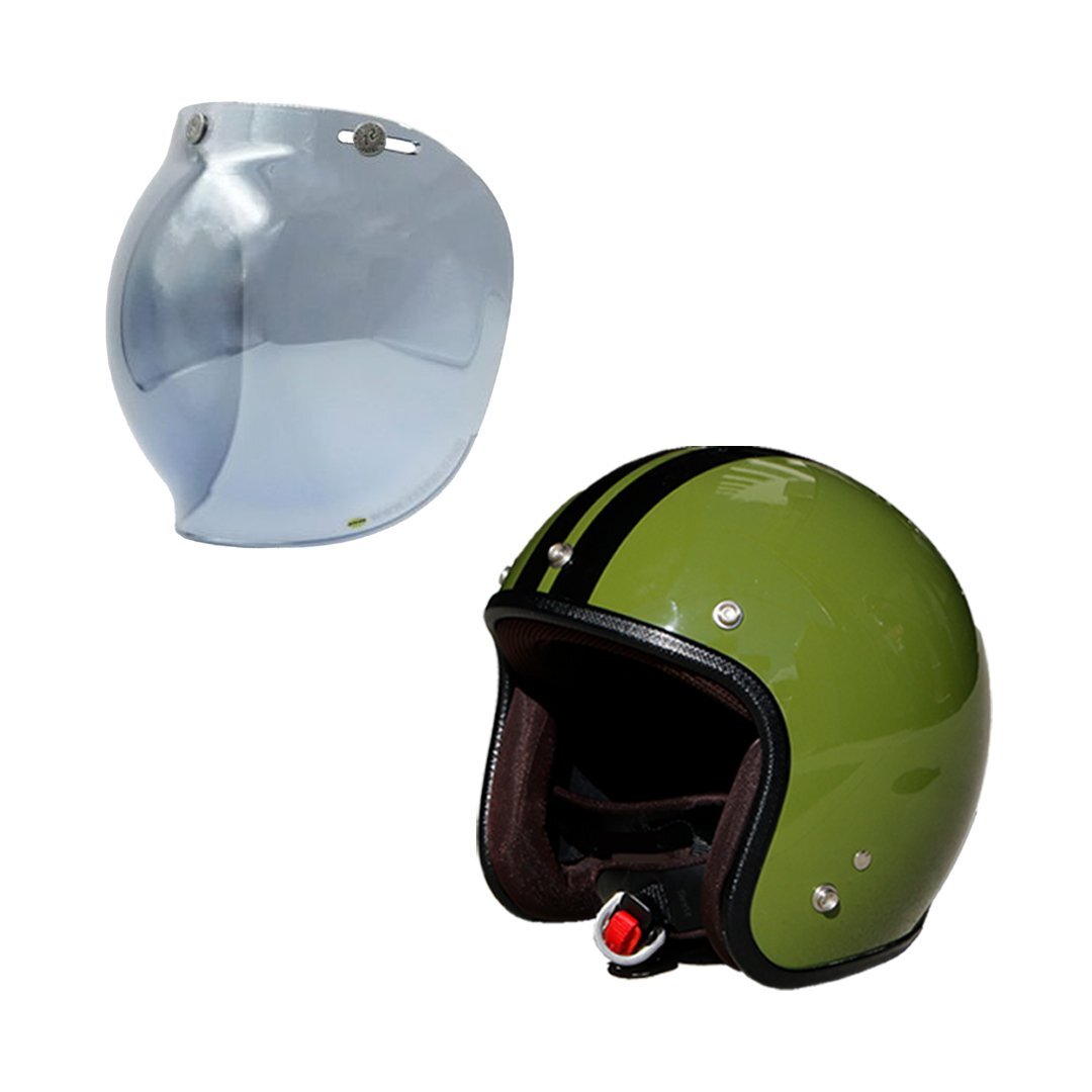  шлем ( cam f Large . зеленый ) & Bubble наклейка (FM голубой ) комплект Cross Cub ZOOMER PS250 TWR&72JAM сотрудничество 