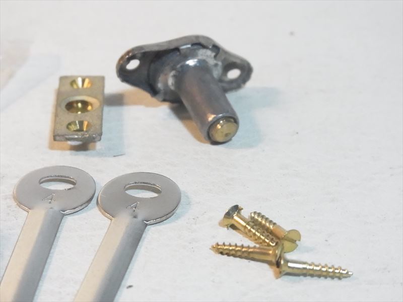 送料無料 昭和レトロ 襖締錠 フスマ 真鍮 シリンダー 7個 ひし形 未使用品_画像4